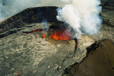 Volcano with lava