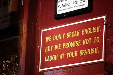 Speak english sign