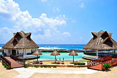 Mexico beach cabanas