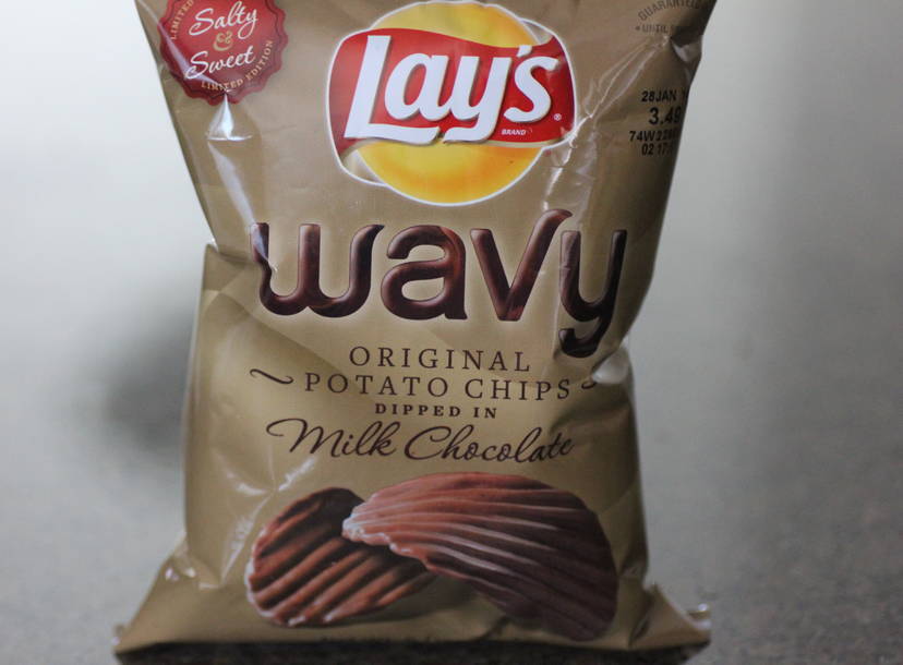 Junk Food Taste Test Lay S Wavy Original Potato Chips In Milk Chocolate Thrillist Nation