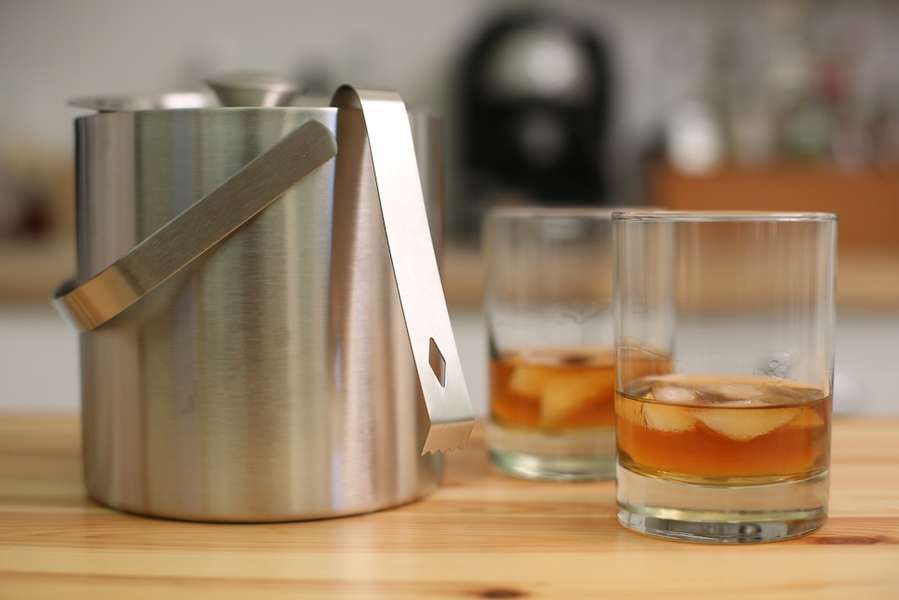 Bar Accessories Cool Ice Bucket with Tongs, Corkscrew, Cocktail Set