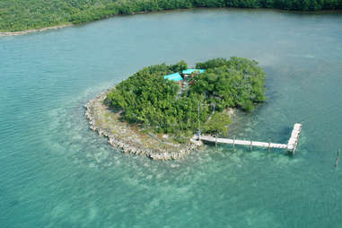 aerial view of island