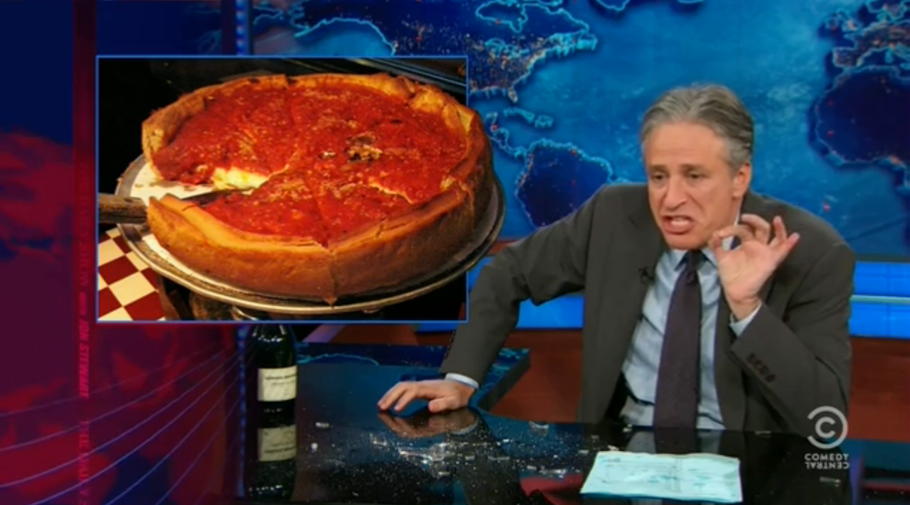 Jon stewart chicago pizza