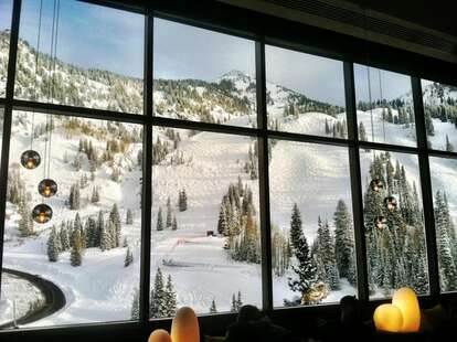Aerie lounge view of ski slope