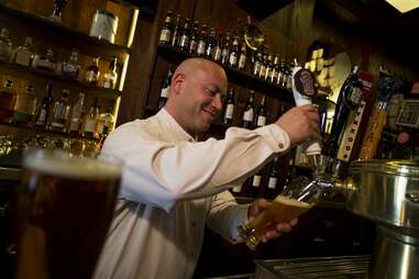 bartender pouring beer