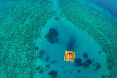 Manta resort underwater room from above