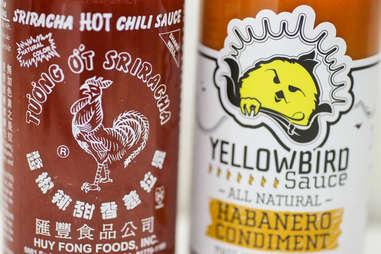 sriracha and yellowbird close up