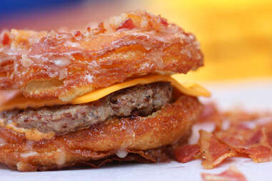 Cronut Bacon Breakfast Burger