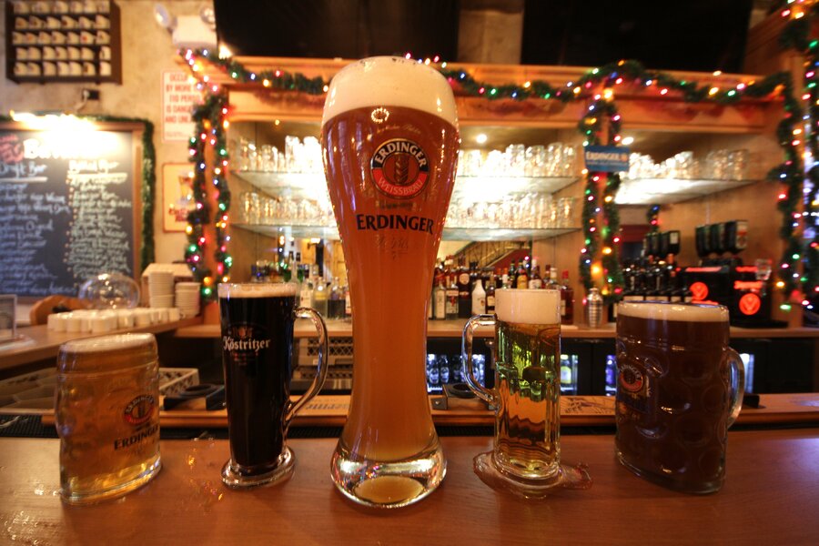 3-liter steins in a German beer mansion Downtown - Thrillist NY