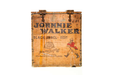 A Johnnie Walker shipping crate