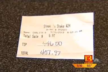 $446 tip Steak n Shake
