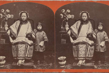 chinese american immigrant woman with child