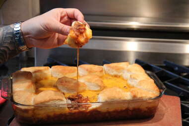 Cheddar Cheese, Sausage, And Biscuit Dip