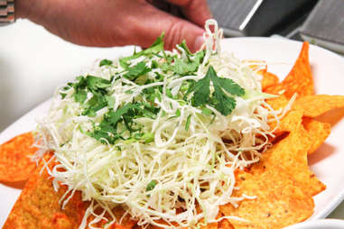 cabbage and cilantro on Doritos