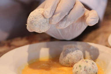 mashed potato balls in egg