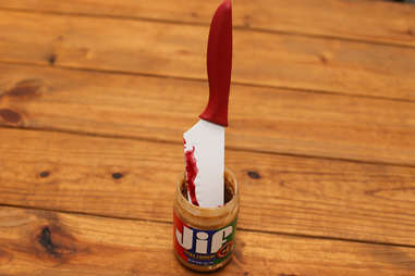 knife in peanut butter