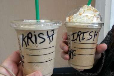 Misspelled Starbucks Kris and Iris