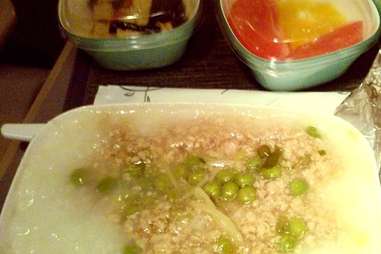Chicken and peas congee