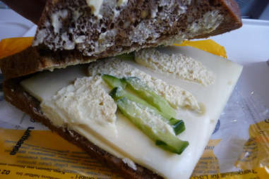 Cucumber and cheese sandwich