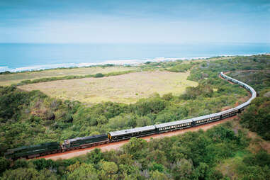 landscape, safari train