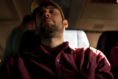 sleeping on a plane