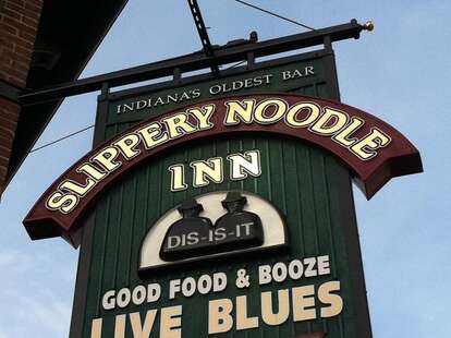 slippery noodle sign