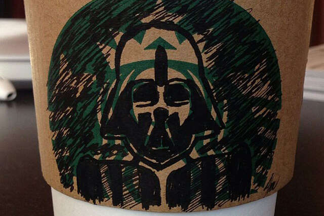 Starbucks coffee sleeve art - Ahmed Alemairi draws Batman, Super Mario, and  more on his coffee cup - Thrillist Nation