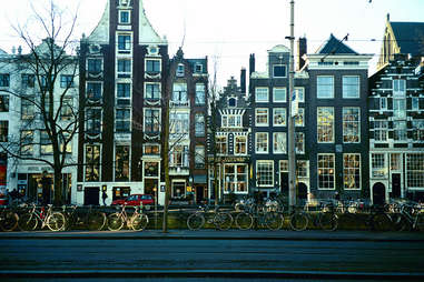 Amsterdam bicycles and buildings