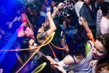 Revelers dancing in a club