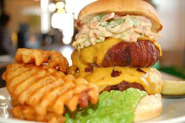 Double Bacon Wrapped Cheddar Burger PYT