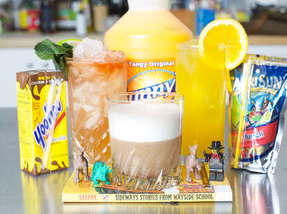 Sunny D, Yoo-hoo, and Capri Sun cocktails