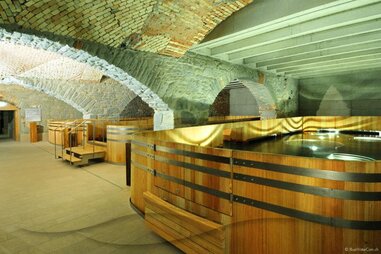 Thermal Spa Built from Beer Barrels at Zurich's Thermalbad and Spa ...