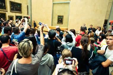 Crowd around the Mona Lisa