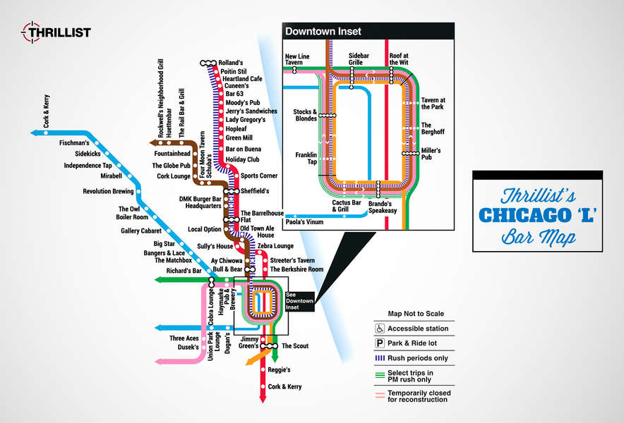 Cta Pink Line Map Chicago Bar Map Is The Best (Not Made By Cta) - Thrillist