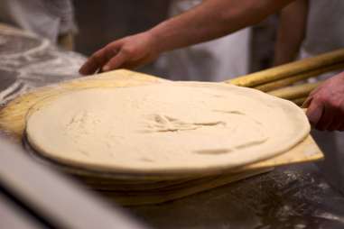 pizza dough rolled