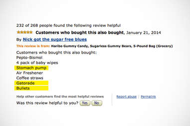 Amazon review of Haribo sugarless gummy bears