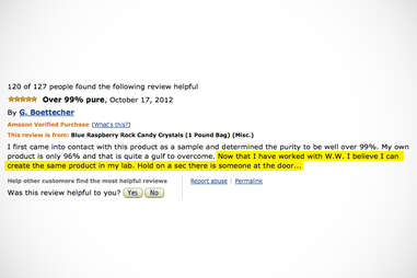 Amazon review of blue raspberry rock candy crystals