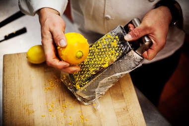 grate lemon with 