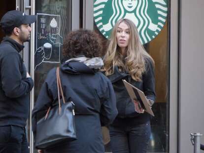 Starbucks bouncer prank
