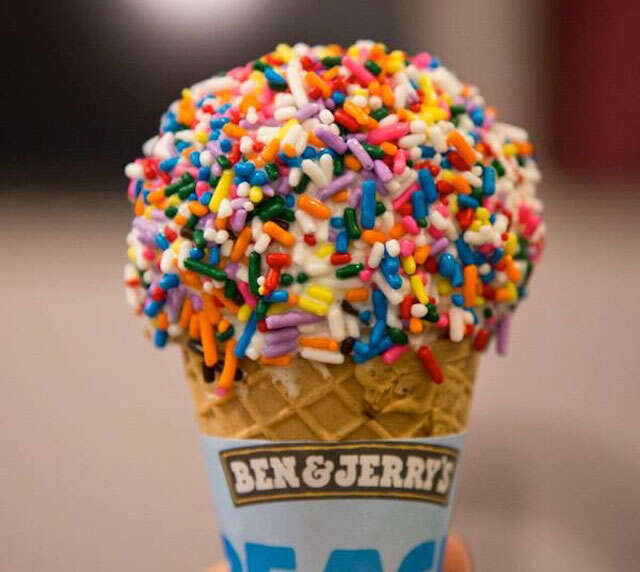Ben & Jerry's cone with sprinkles
