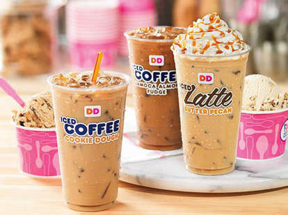 Dunkin' Donuts Cookie Dough, Butter Pecan, and Jamoca Almond Fudge coffees