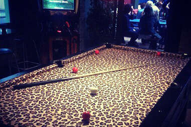 The Silver Fox Lounge's amazing leopard print pool table