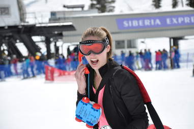 Girl skiing