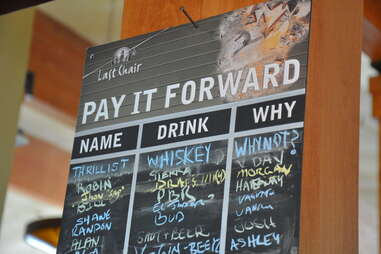 Last Chair Pay It Forward Board