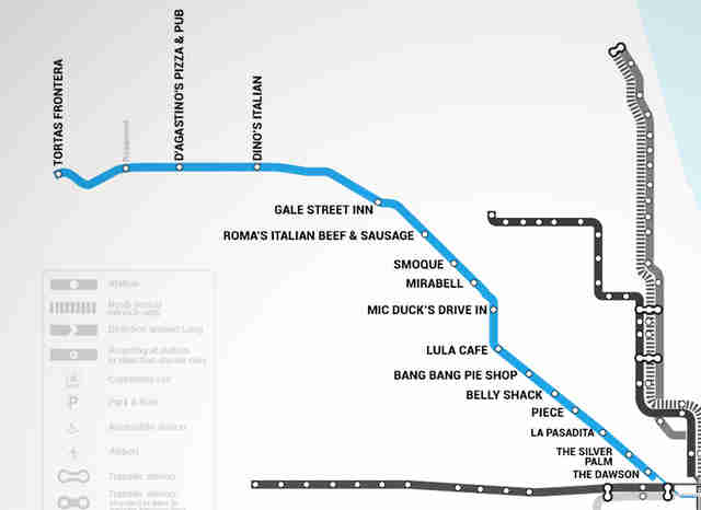 Chicago Blue Line Map Stops Blue Line Chicago Map