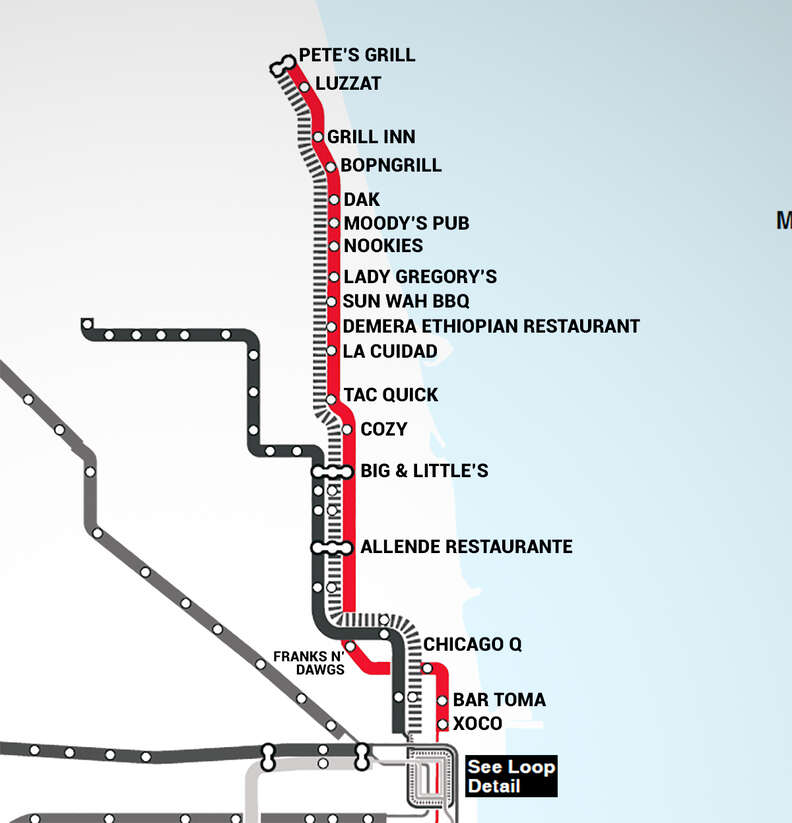 Cta Red Line Map Chicago Best Restaurants - Cta L Stop - Thrillist