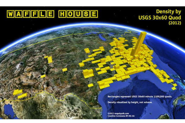 waffle house density map reveals 132 locations in atlanta alone thrillist nation