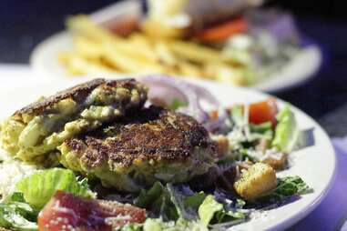 Crab Cake Salad Strip club food review ATX