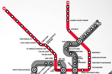 Red Line DC Metro bar map