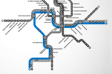 blue line metro dc map Washington Dc S First Map Of Bars Near The Metro Thrillist blue line metro dc map